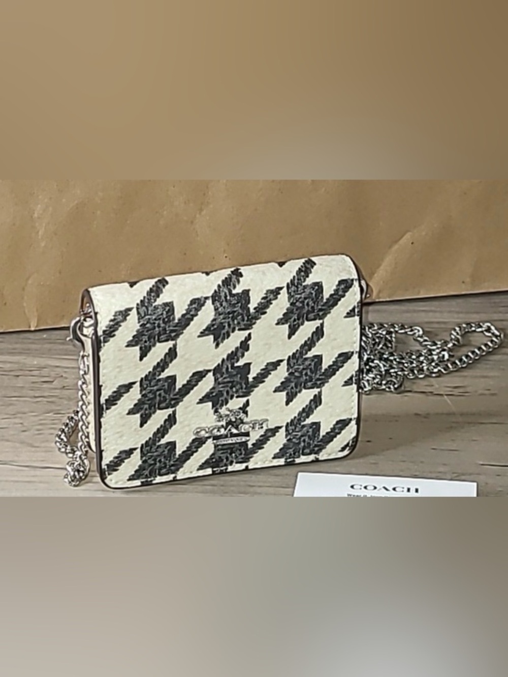 NEW COACH Card Holder with Crossbody Strap